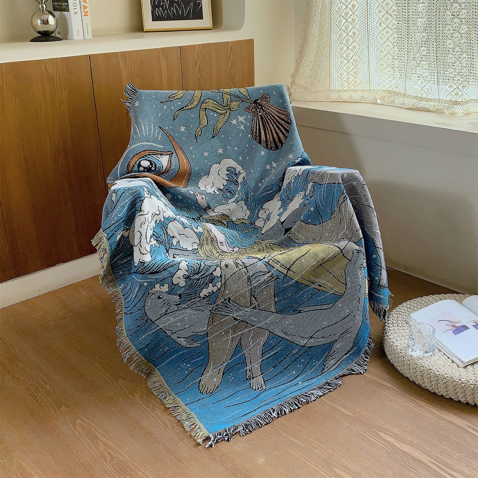 Sea Nymphs And Seals Shell Ocean Printed Blanket