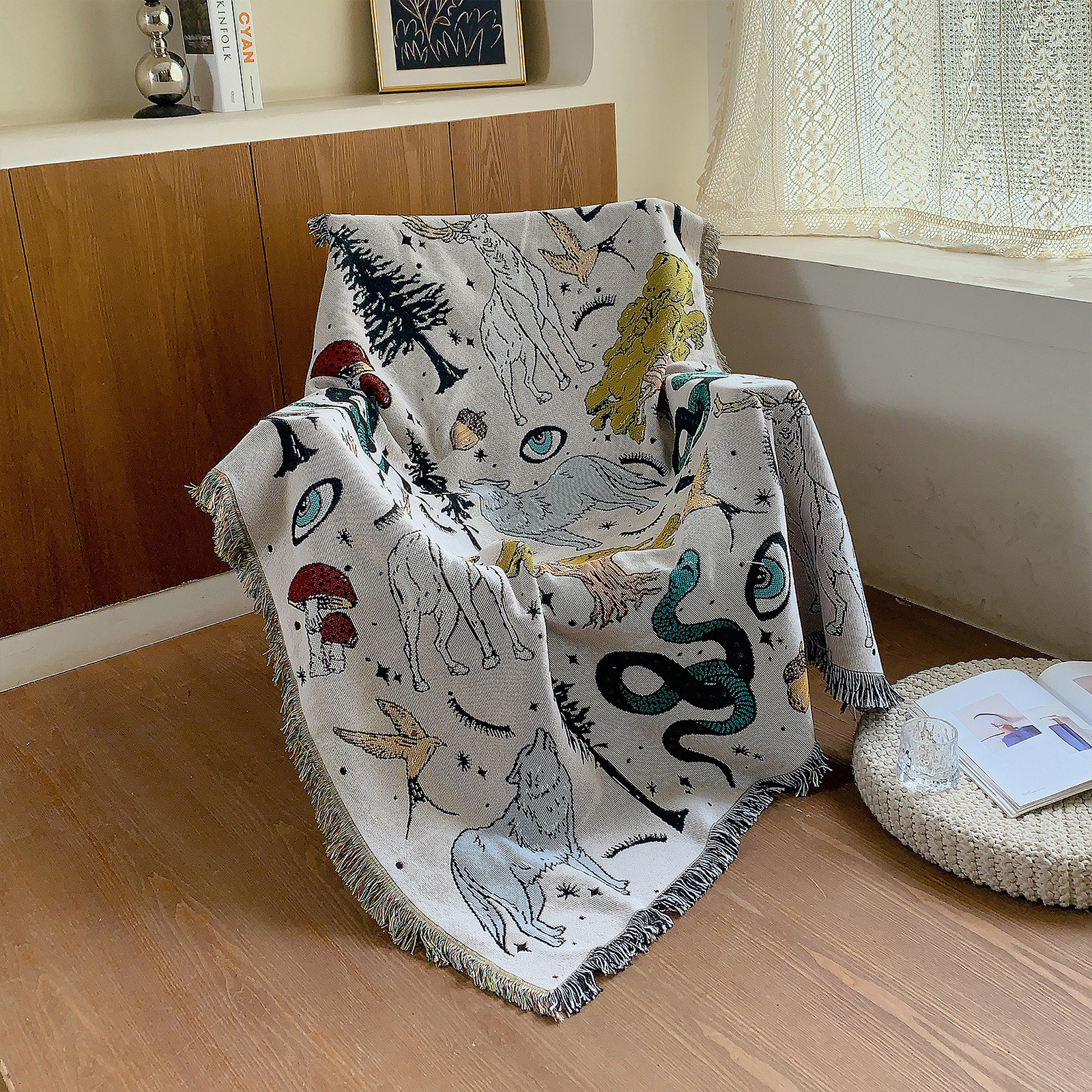 Mysterious Creatures In Mountain Forest Printed Blanket