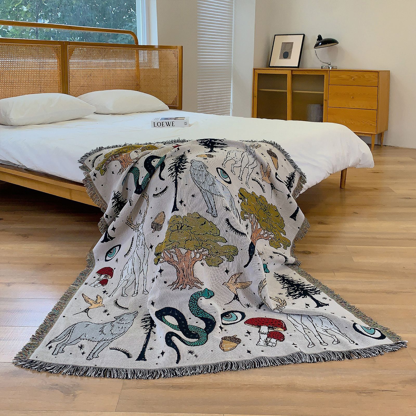 Mysterious Creatures In Mountain Forest Printed Blanket