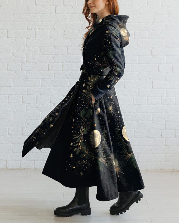 Mystical Luna Moonlit Ferns Printed Cardigan Coat