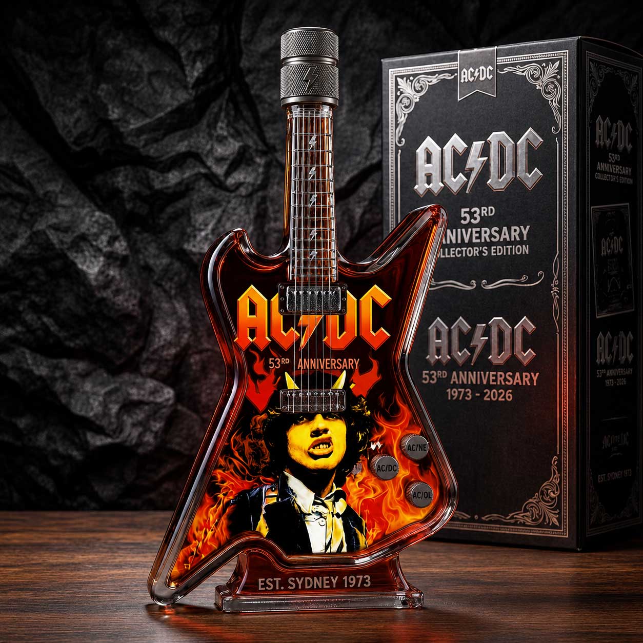 AC/DC 53rd Anniversary Guitar Whiskey Decanter