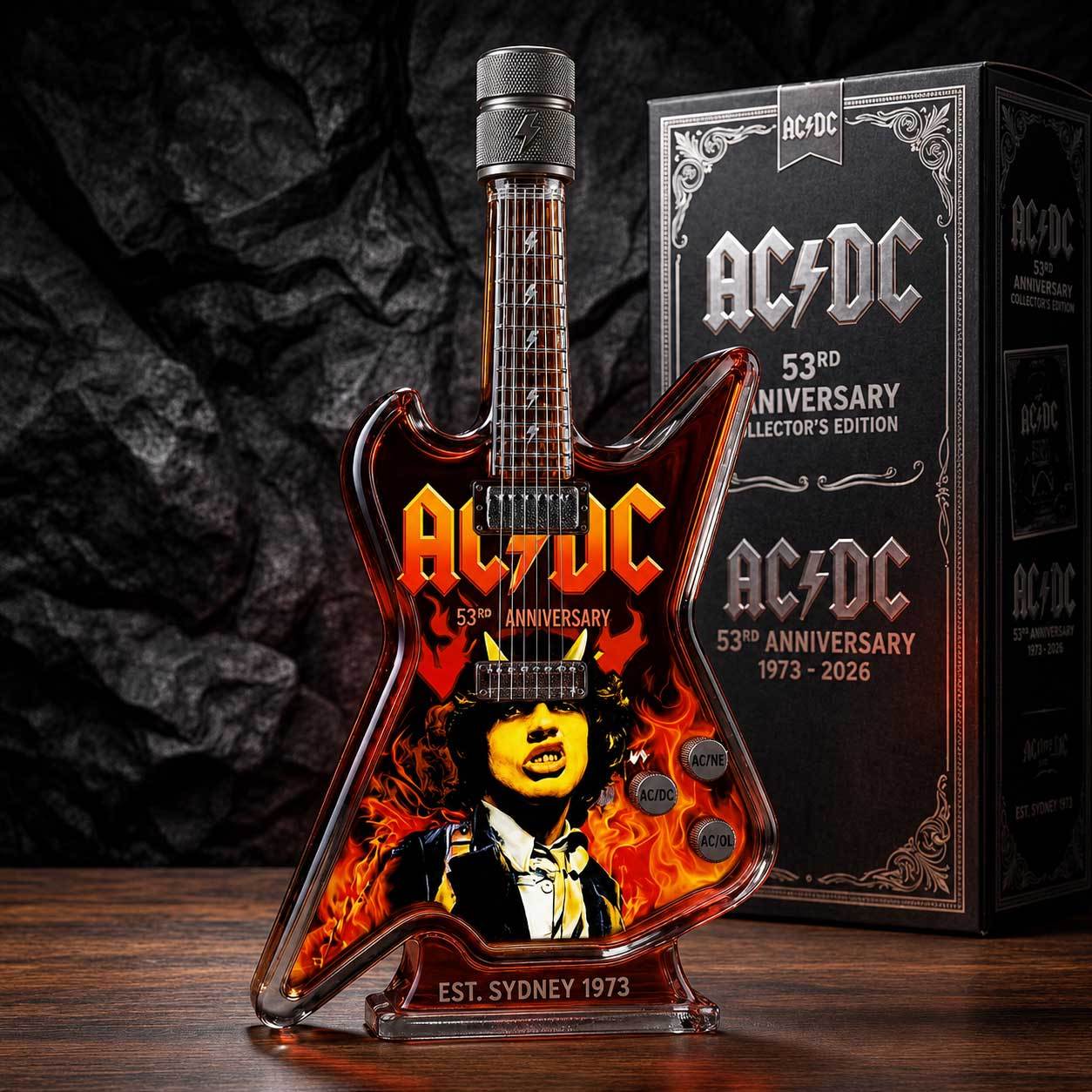 AC/DC 53rd Anniversary Guitar Whiskey Decanter