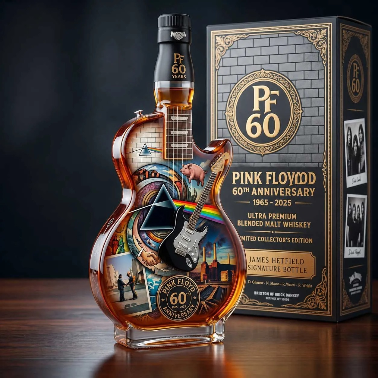 Pink Floyd 60th Anniversary Guitar Whiskey Decanter