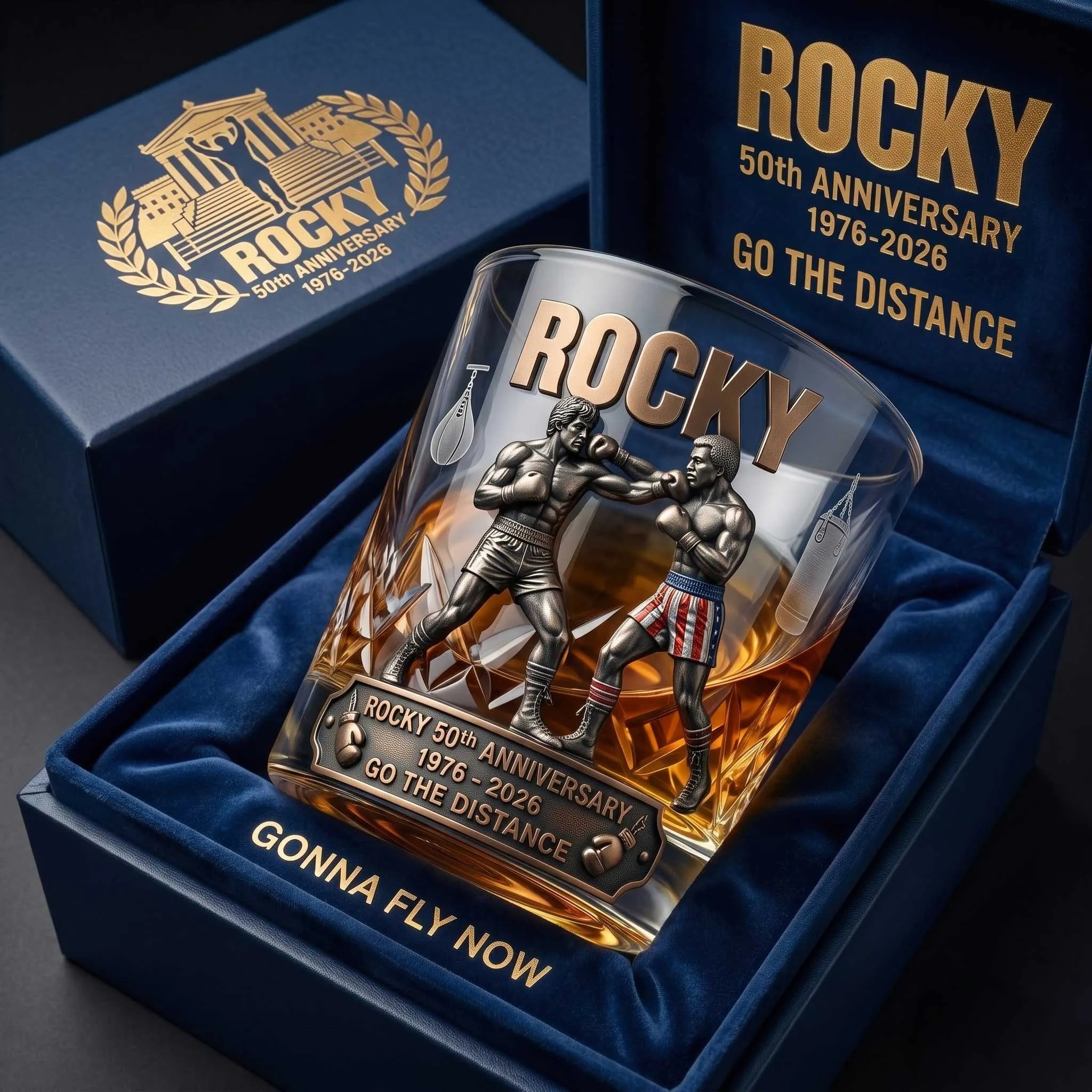 Rocky 50th Anniversary Whiskey Glass