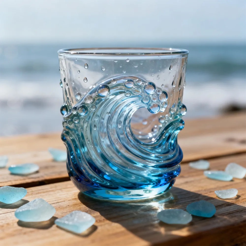 🎄Christmas Best Gifts🔥 Unique Handcrafted Sea Glass Ocean Wave Mug🎁Free Gifts