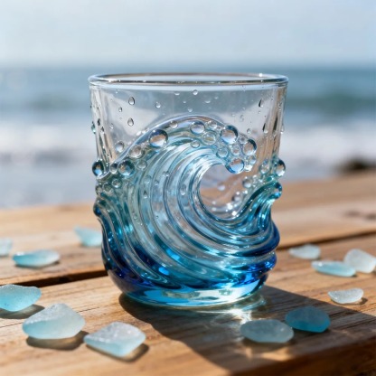 🎄Christmas Best Gifts🔥 Unique Handcrafted Sea Glass Ocean Wave Mug🎁Free Gifts