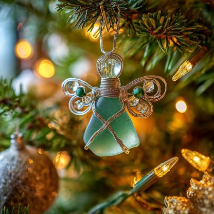 🌊Handmade Sea Glass Angel Ornament