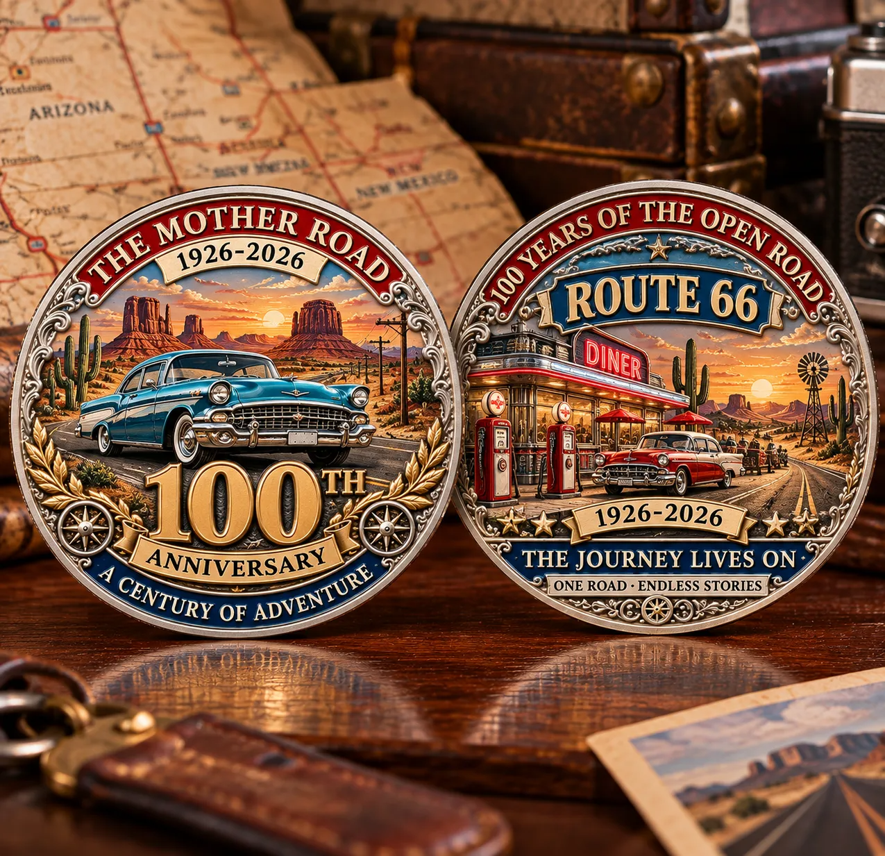 🇺🇸 Route 66 100th Anniversary Commemorative Challenge Coin