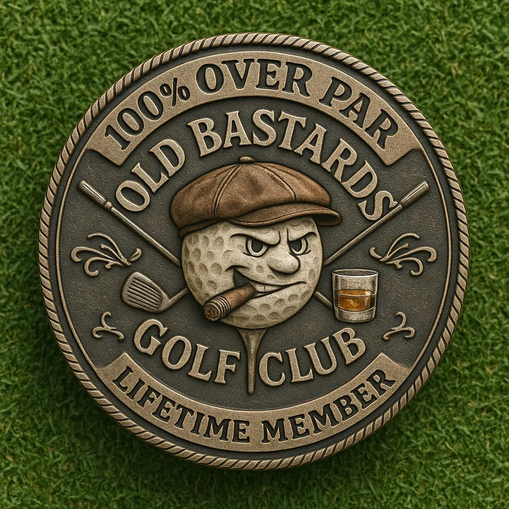 "Over Par Old Bastards" Golf Coin