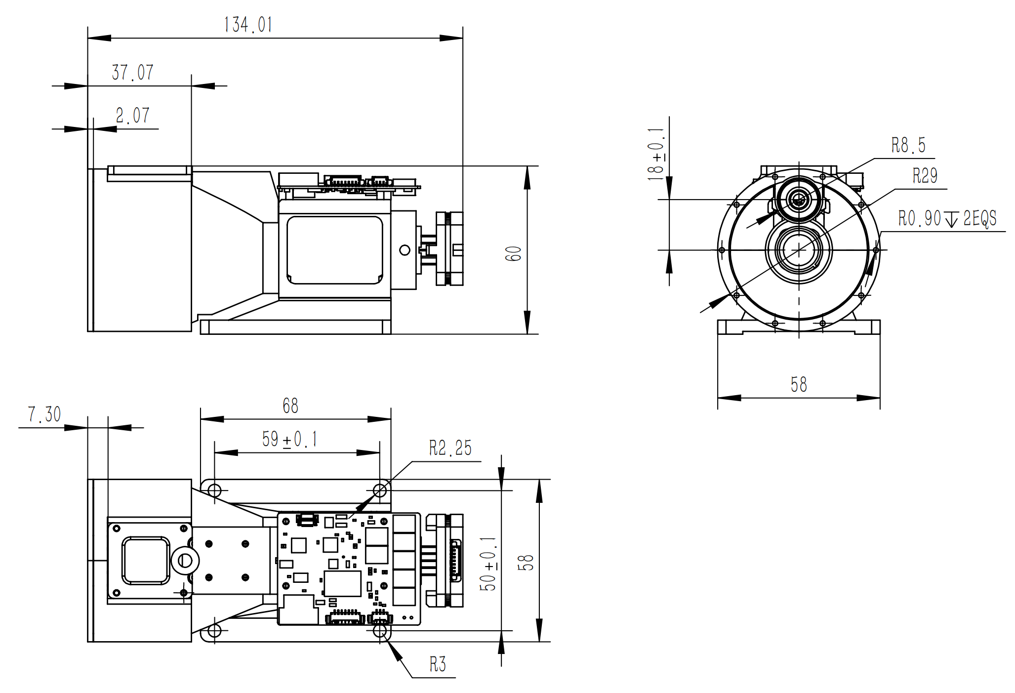 12km 1535nm eye safe laser rangefinder module LRF1222C for surveillance