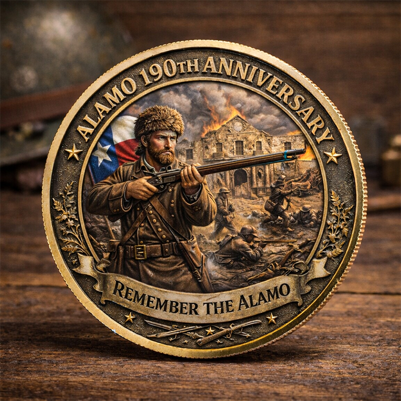 Alamo 190th Anniversary Commemorative Coin