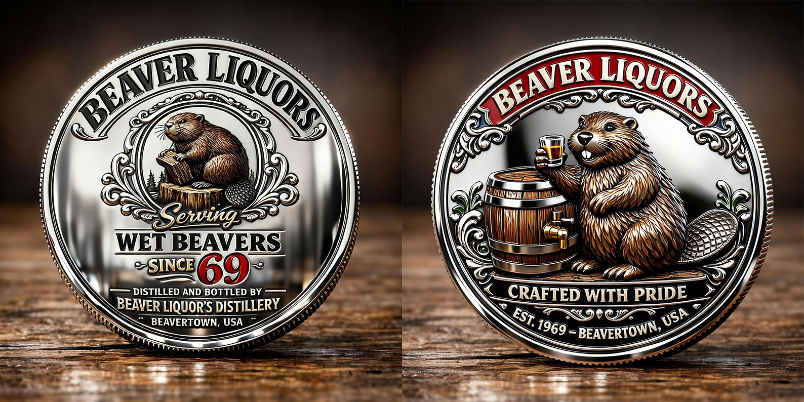 Funny Beaver Liquor Distillery Commemorative Coin