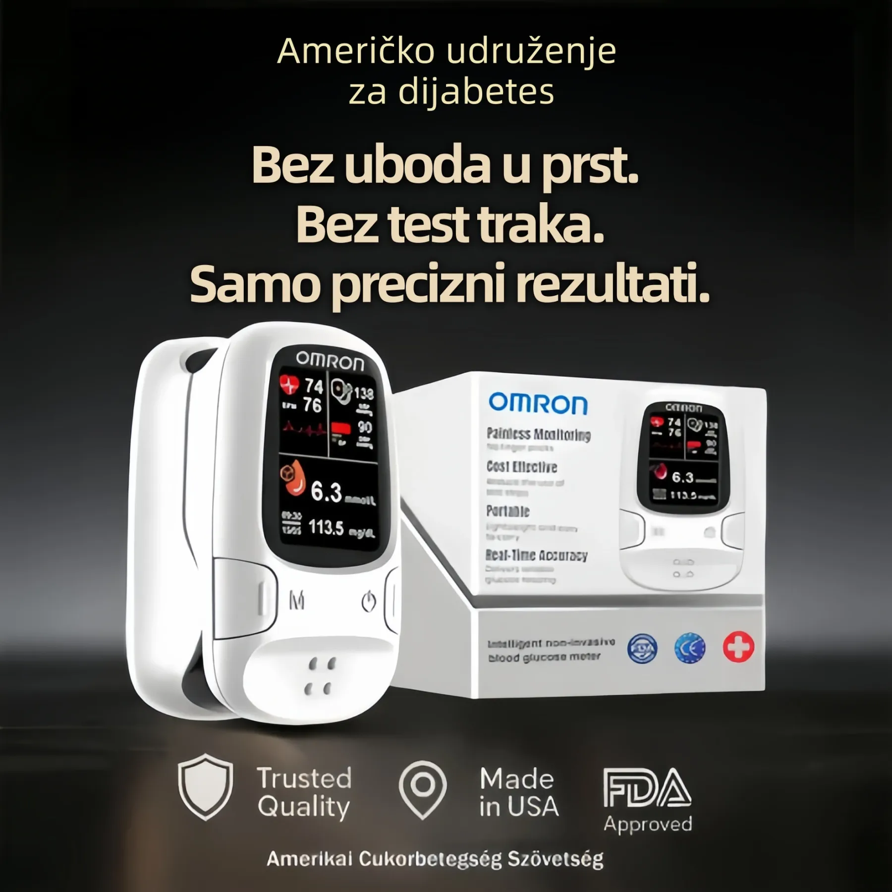 Omron™ predstavlja novo lansirani neinvazivni pametni mjerač glukoze u krvi 🔥Proizvedeno u SAD-u🔥