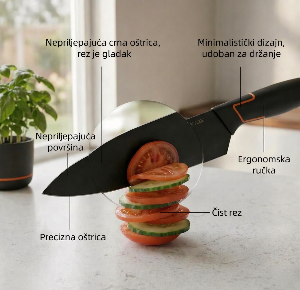 Ograničeno izdanje: 5-dijelni set noževa FISKARS® (s držačem za nože) – linija FISKARS EDGE, oštri kuhinjski noževi + oštrač