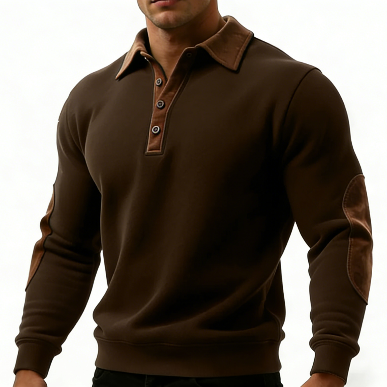Men's Vintage Western Style Stand Collar Casual Sweatshirt
