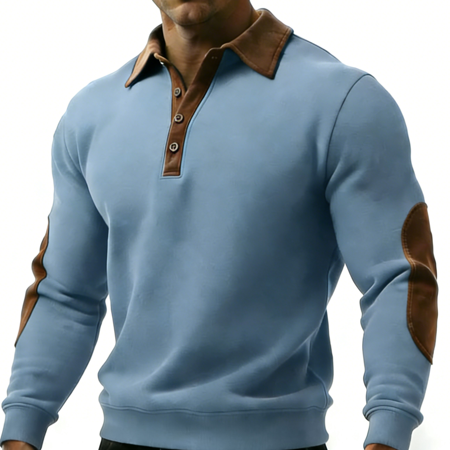 Men's Vintage Western Style Stand Collar Casual Sweatshirt