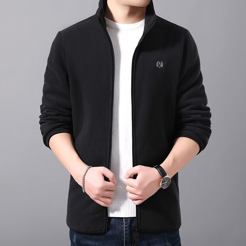 Men Fashion Polar Fleece Jacket Male Stand