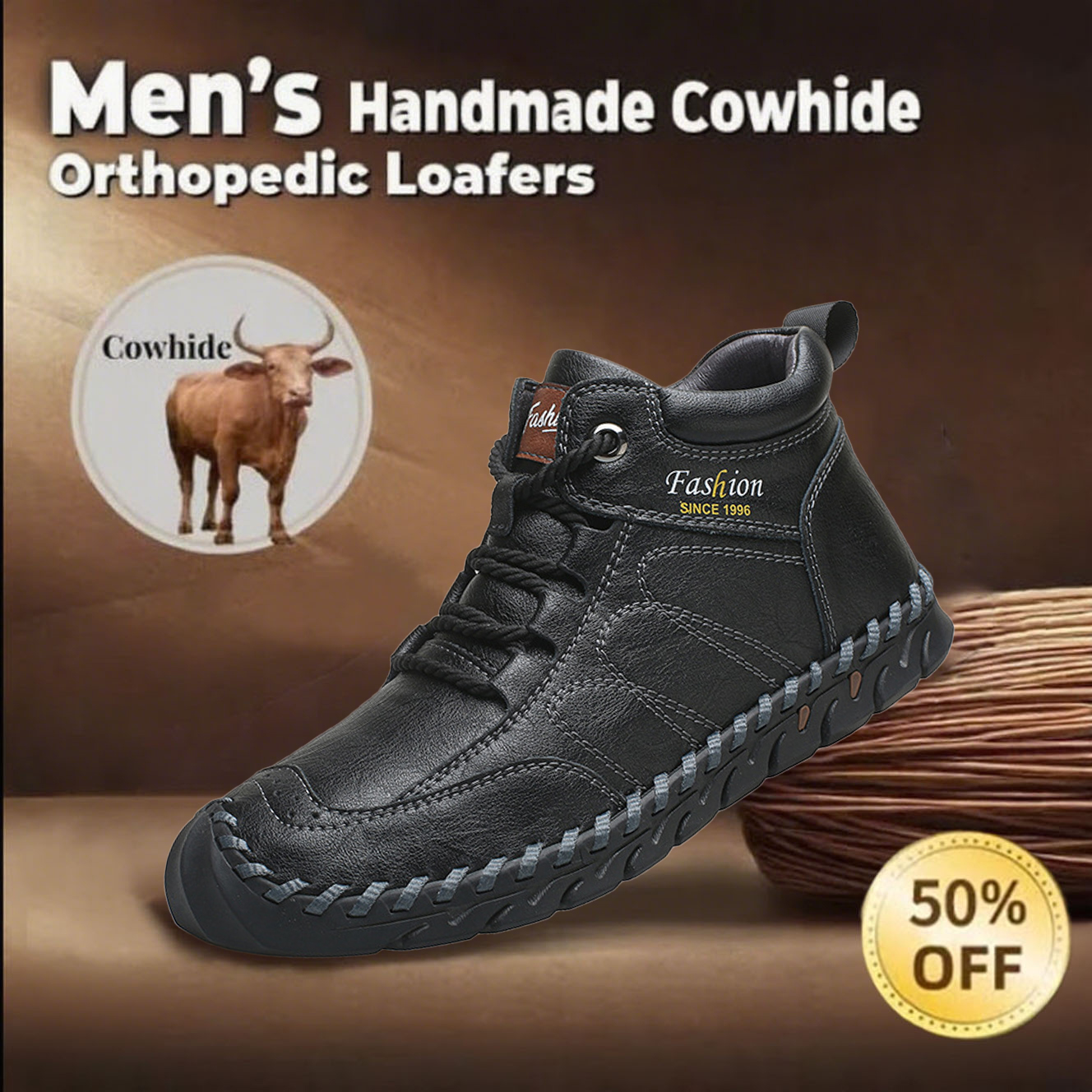 🔥Last day 60% off 🔥Men's handmade anti-collision and anti-slip orthopedic shoes to relieve foot pain