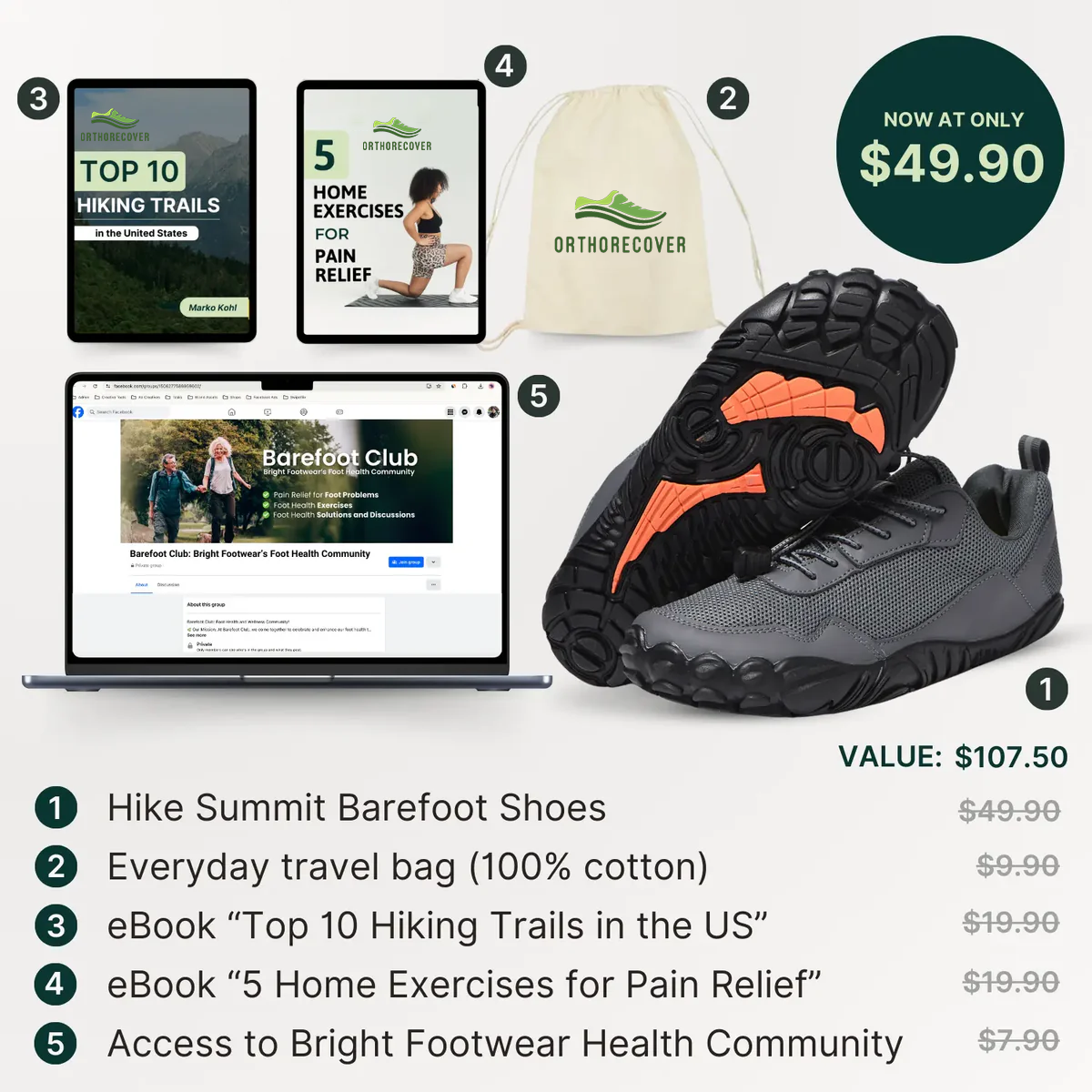Hike Summit - Protiskluzové jarní barefoot boty (Unisex)