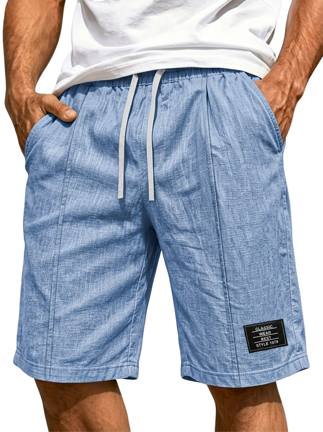 Men's Basic Cotton And Linen Comfortable Casual Shorts
