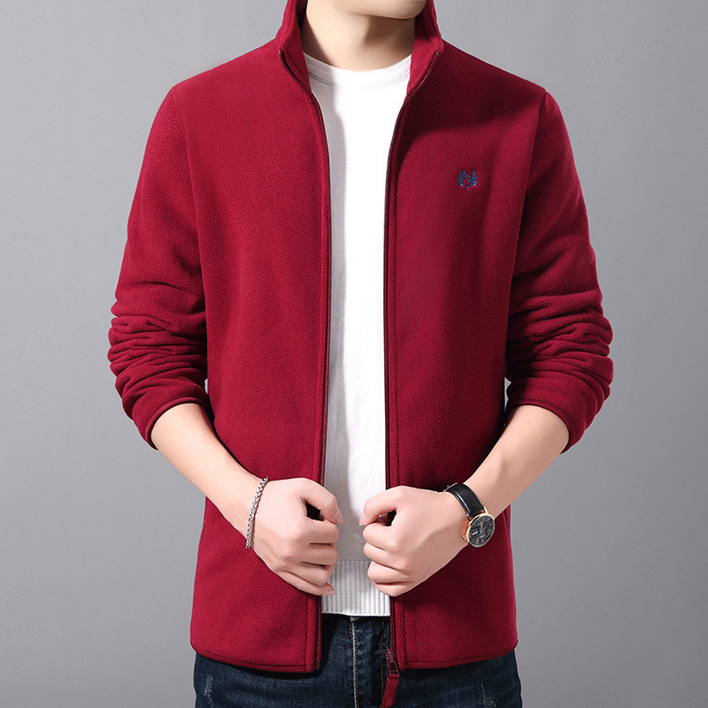 Men Fashion Polar Fleece Jacket Male Stand