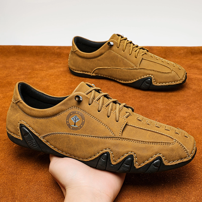 (🎁Free Orthotic Insoles🔥)Men’s Verlinn Premium Cowhide Leather Lace-Up Dress Shoes with Arch Support, Breathable for Summer Walking & Driving