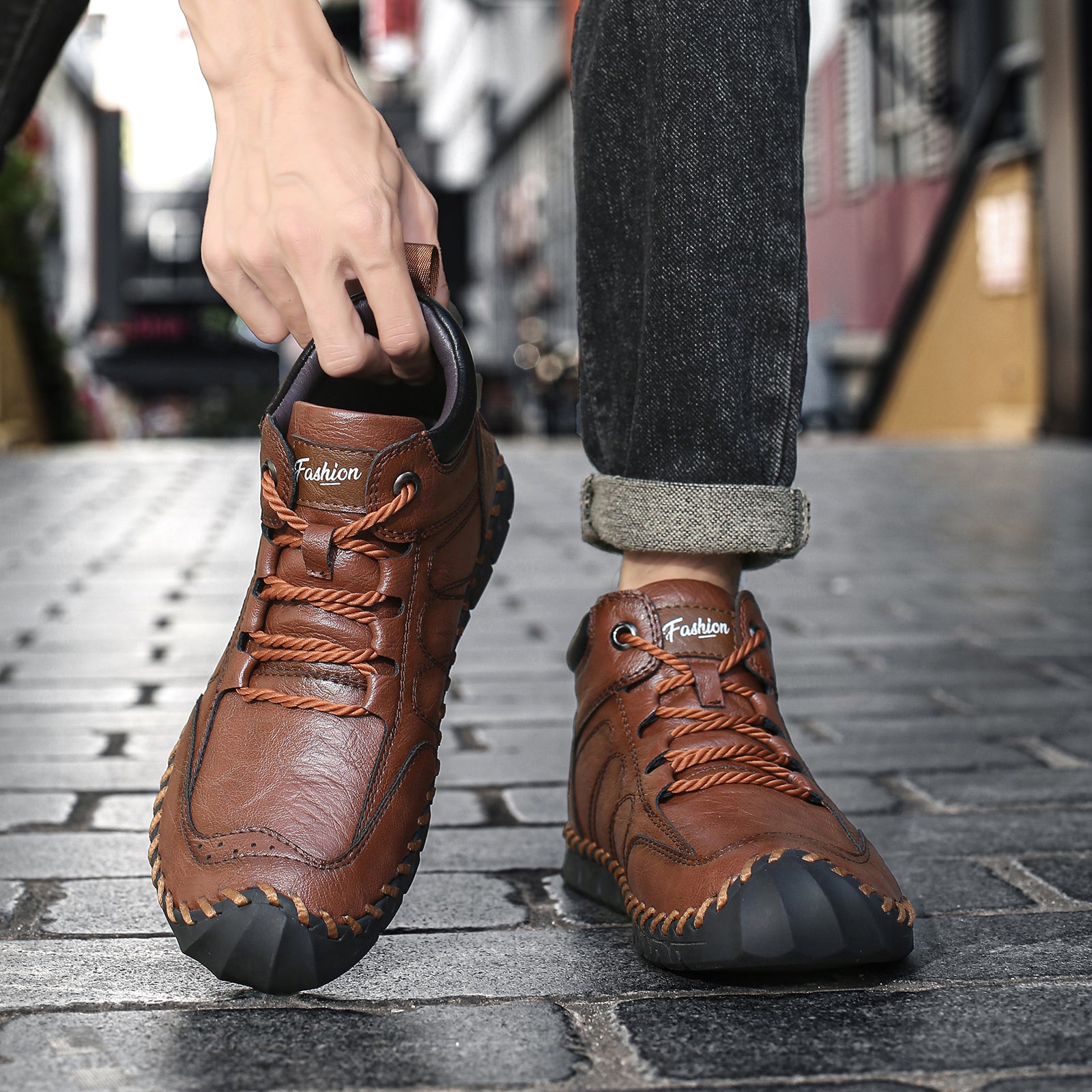 Last Day 60% OFF🔥⏱️New Arrival Promotion⏱️🔥Men's Casual Leather Good Arch Support & Non-slip Outdoor Breathable Walking Shoes