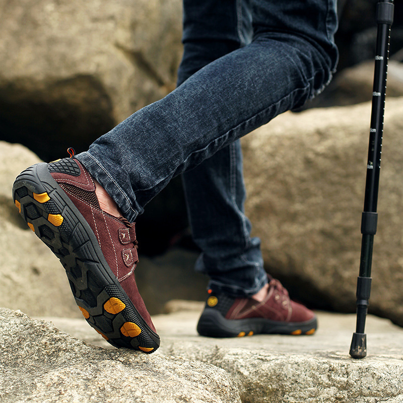Men's Genuine Leather Outdoor Wear Resistant Non-slip Hiking Shoes