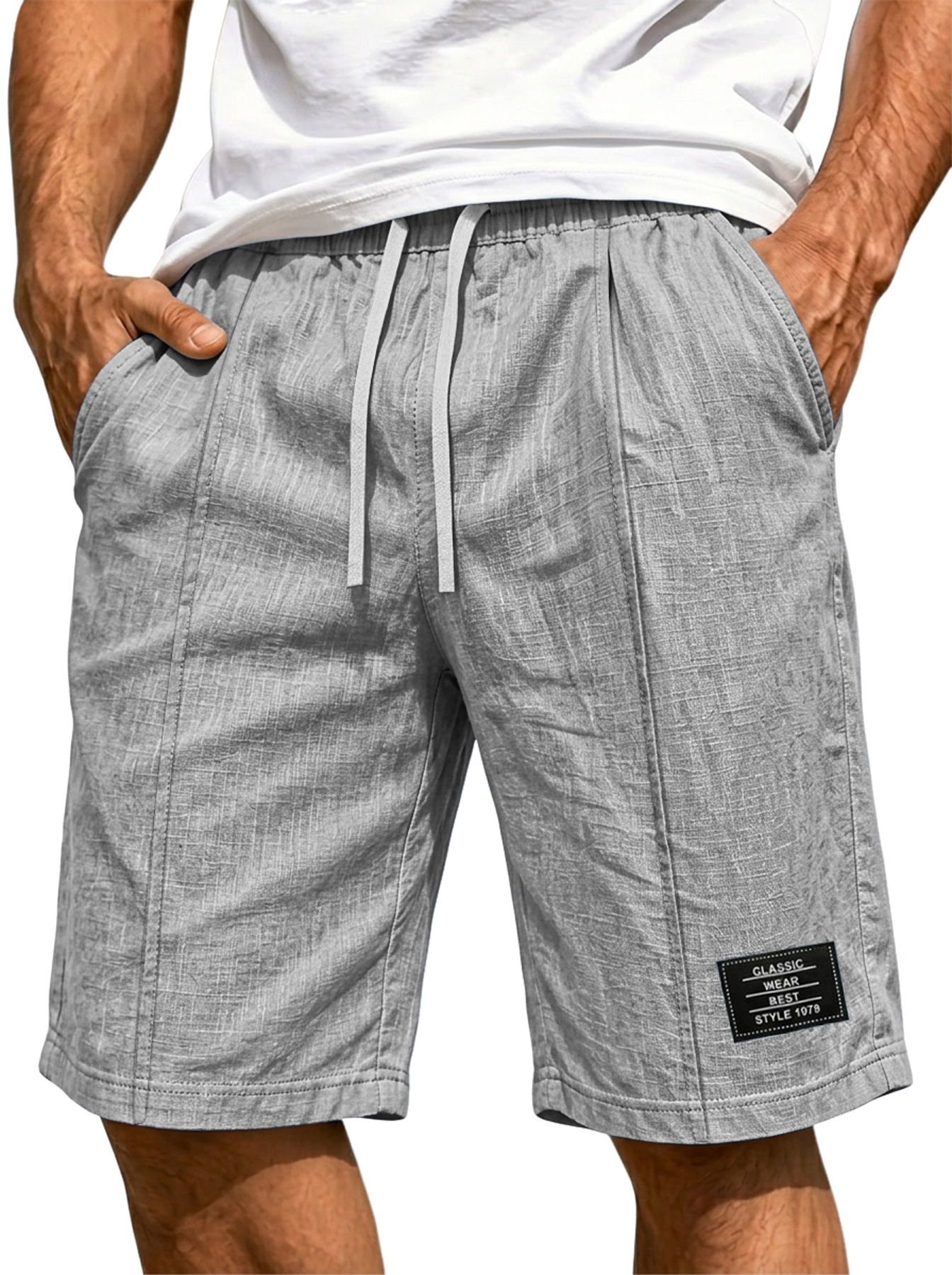 Men's Basic Cotton And Linen Comfortable Casual Shorts