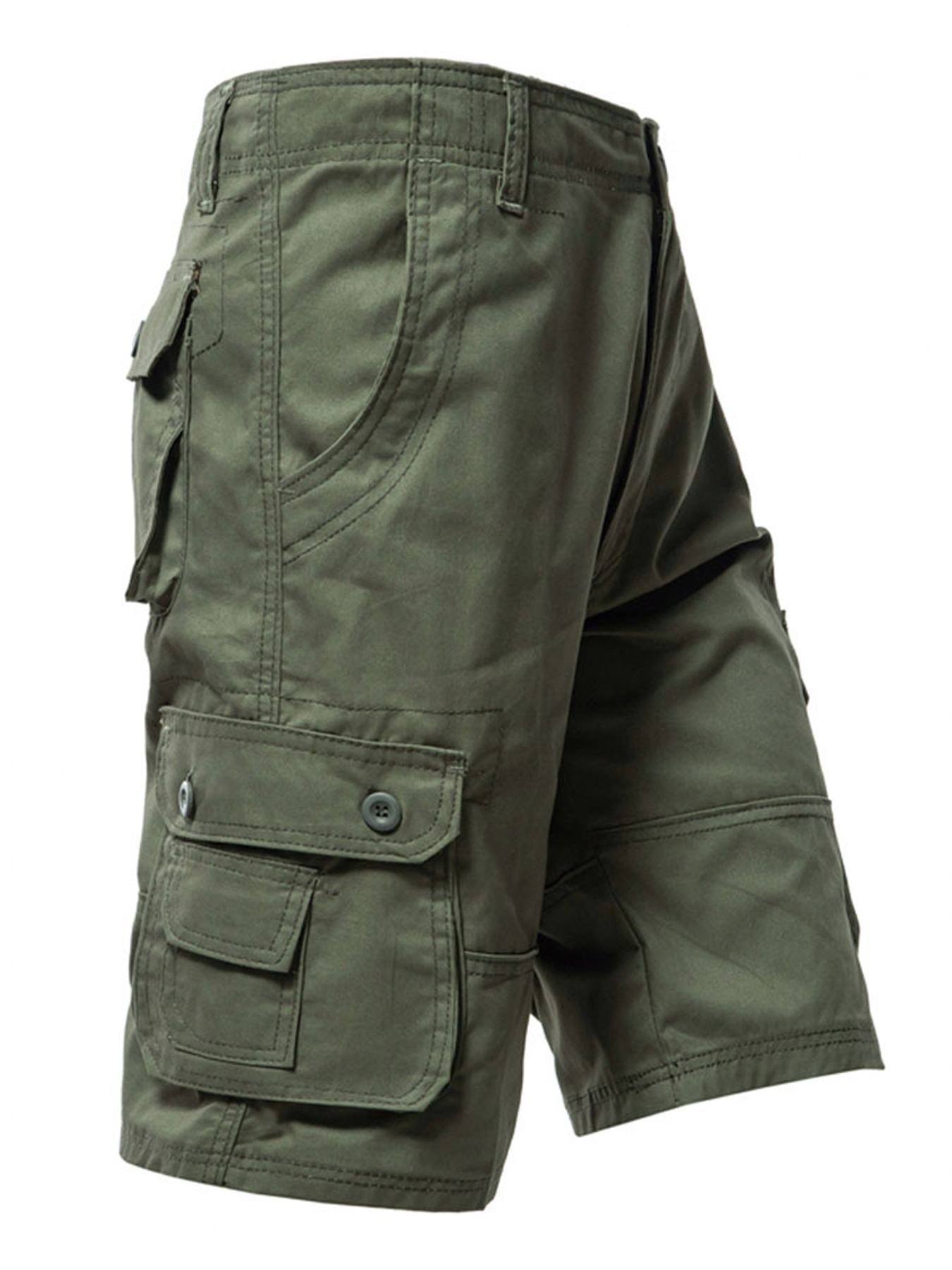 Men's 100% Cotton Basic Multi-Pocket Casual Cargo Shorts