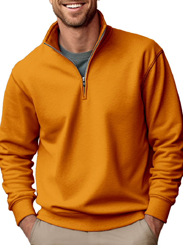 Men's fashion casual zipper padded polo shirt
