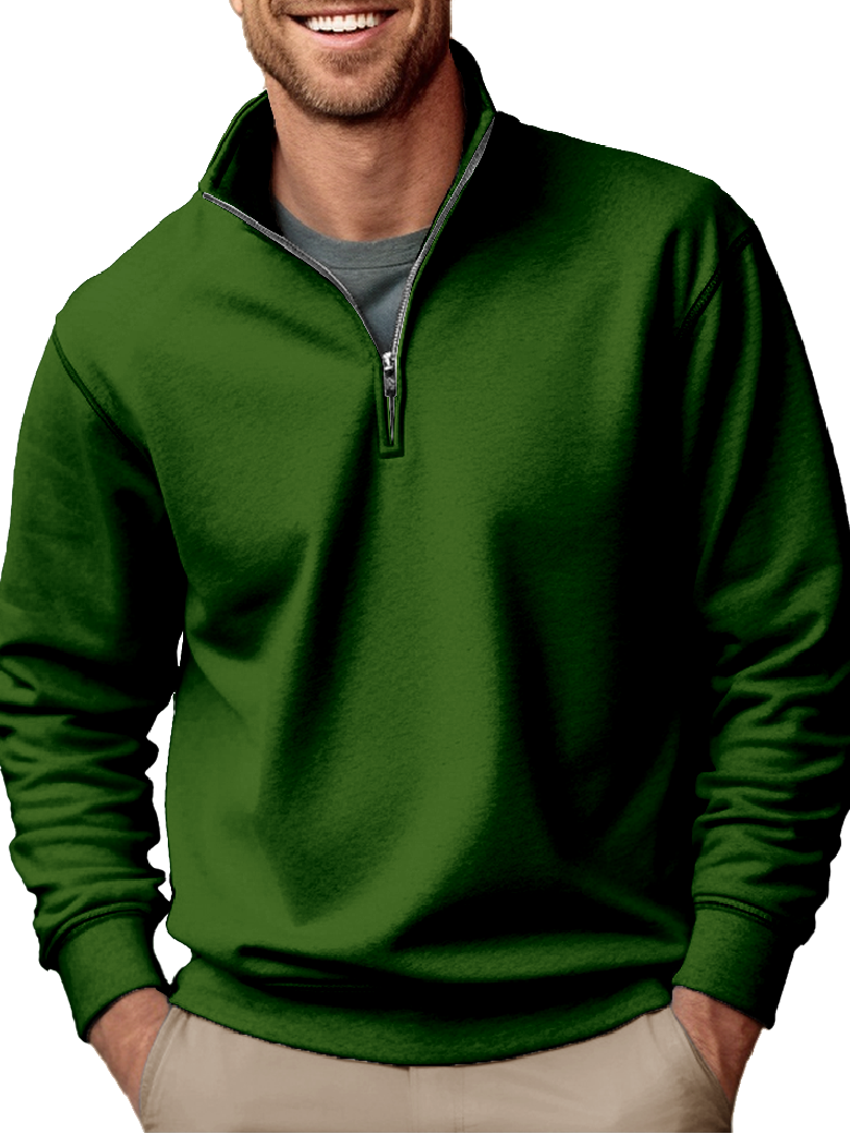 Men's fashion casual zipper padded polo shirt