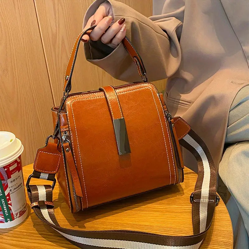 Retro Crossbody Bag with Adjustable Strap