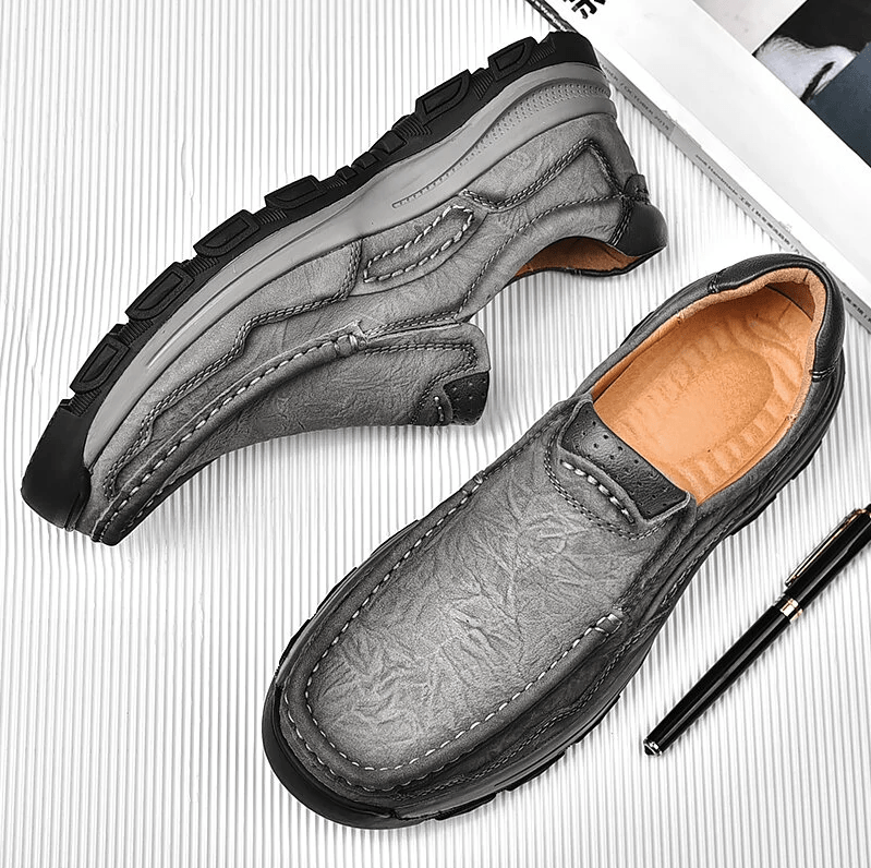 Mens Non-slip Soft Sole Comfy Casual Genuine Leather Loafers