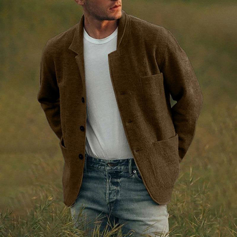 VÝPRODEJ🔥 Pánská jednobarevná módní bunda kabát ležérní bunda kabát