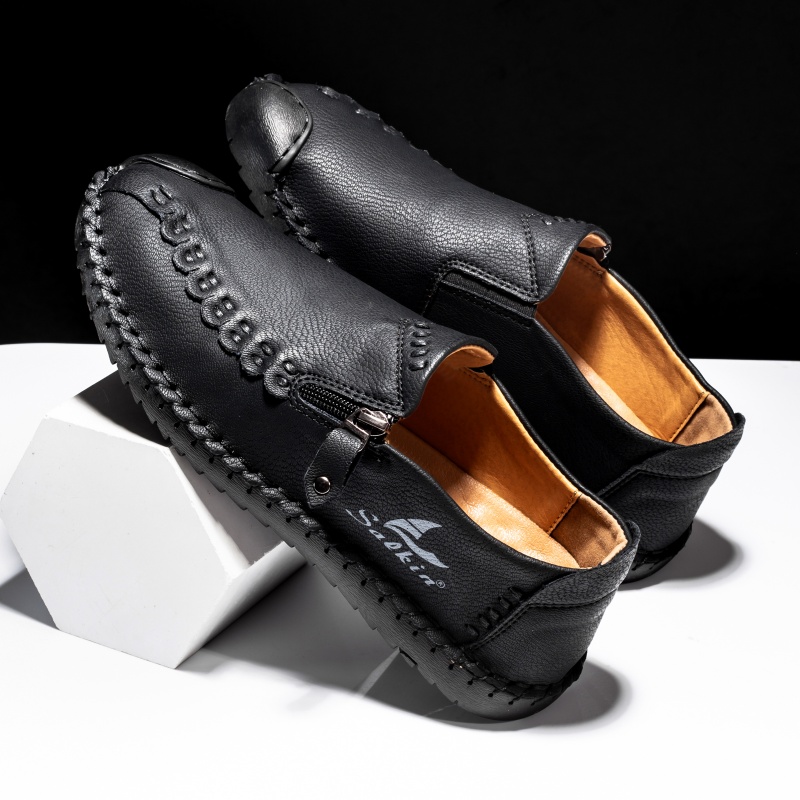 (🎁Free Orthotic Insoles🔥)Men’s Orthopedic Leather Slip-On Loafers – Arch Support, Non-Slip Sole, Wide Toe Box & Cushioned Insoles