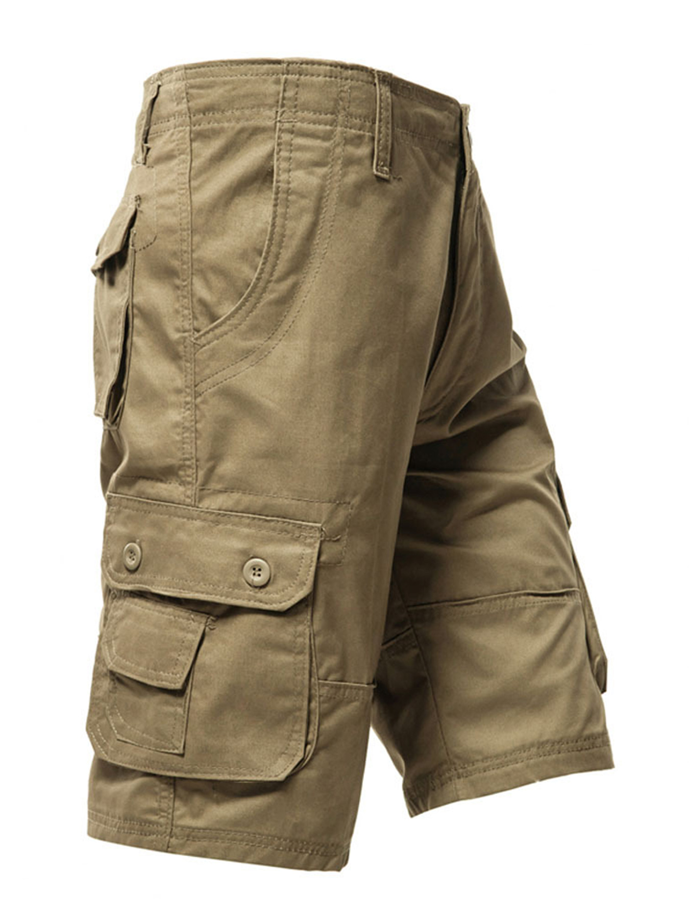Men's 100% Cotton Basic Multi-Pocket Casual Cargo Shorts