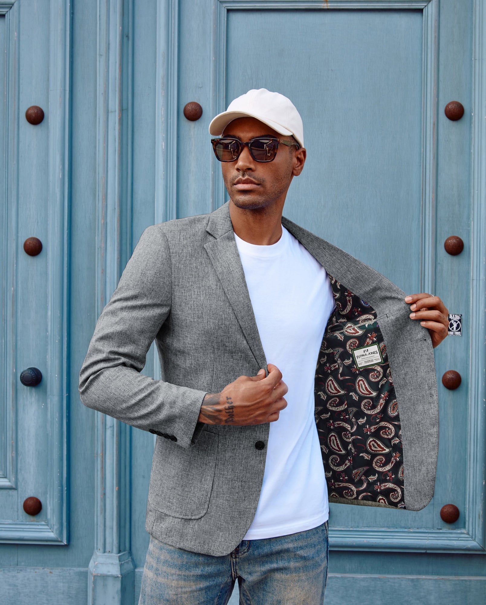 Pánské volnočasové sportovní sako blazer s dvěma knoflíky, lehké obchodní bundy