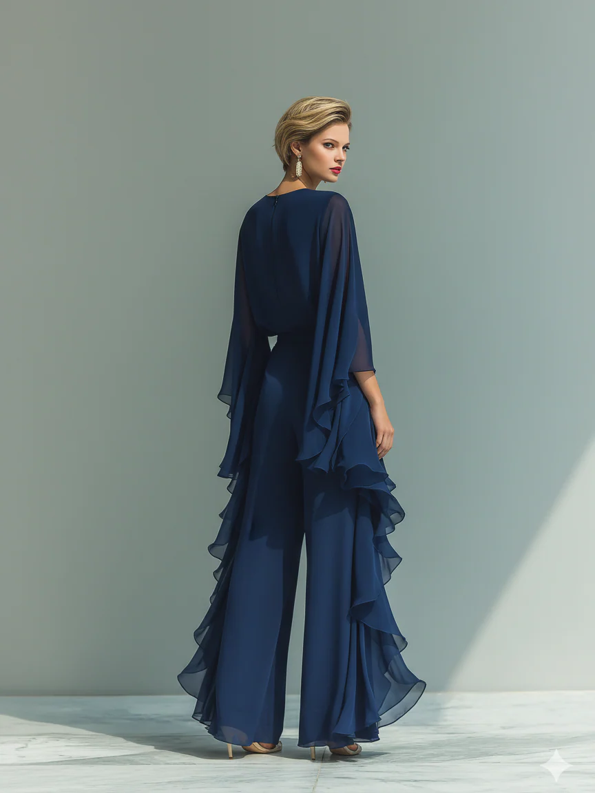 🔥Horký prodej nyní! Elegantní a volná košile s volány a široké kalhoty - dvoudílná souprava