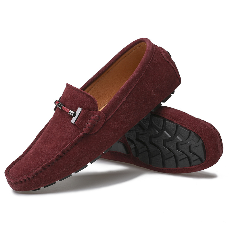 Men's Handmade Leather Comfortable Non-Slip Plus Size Casual Shoes (Wide Foot Plus Size)
