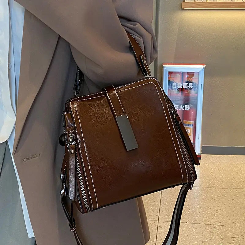 Retro Crossbody Bag with Adjustable Strap