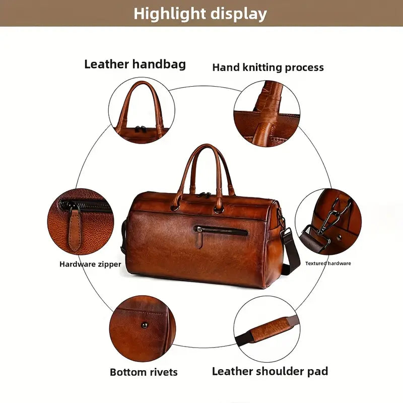 Dámská retro crossbody kabelka z pravé kůže