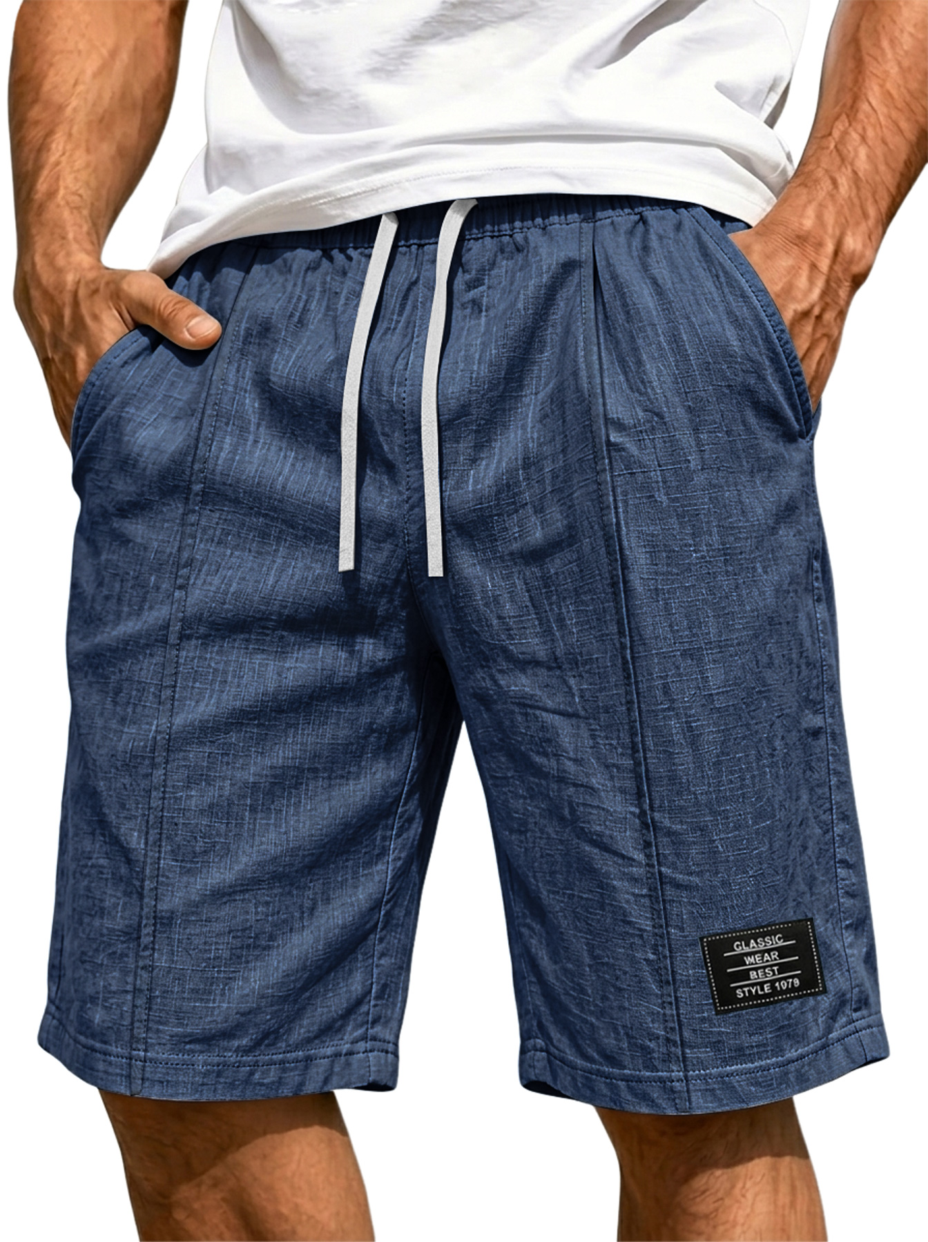 Men's Basic Cotton And Linen Comfortable Casual Shorts
