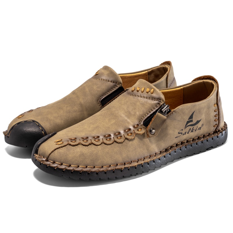 (🎁Free Orthotic Insoles🔥)Men’s Orthopedic Leather Slip-On Loafers – Arch Support, Non-Slip Sole, Wide Toe Box & Cushioned Insoles
