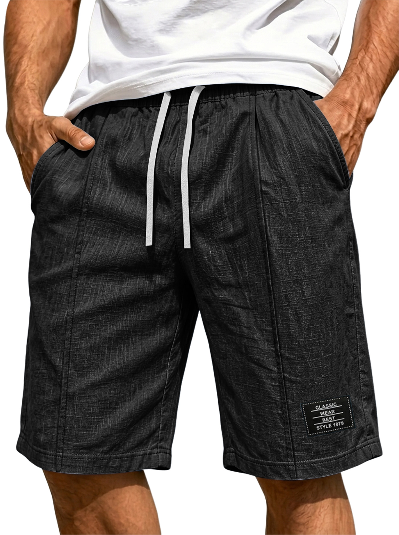 Men's Basic Cotton And Linen Comfortable Casual Shorts