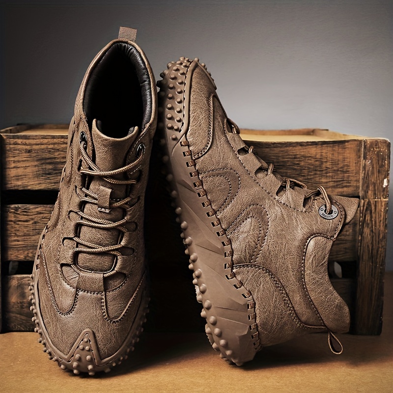 Men's Ankle Top Boots - Casual Outdoor Walking Shoes