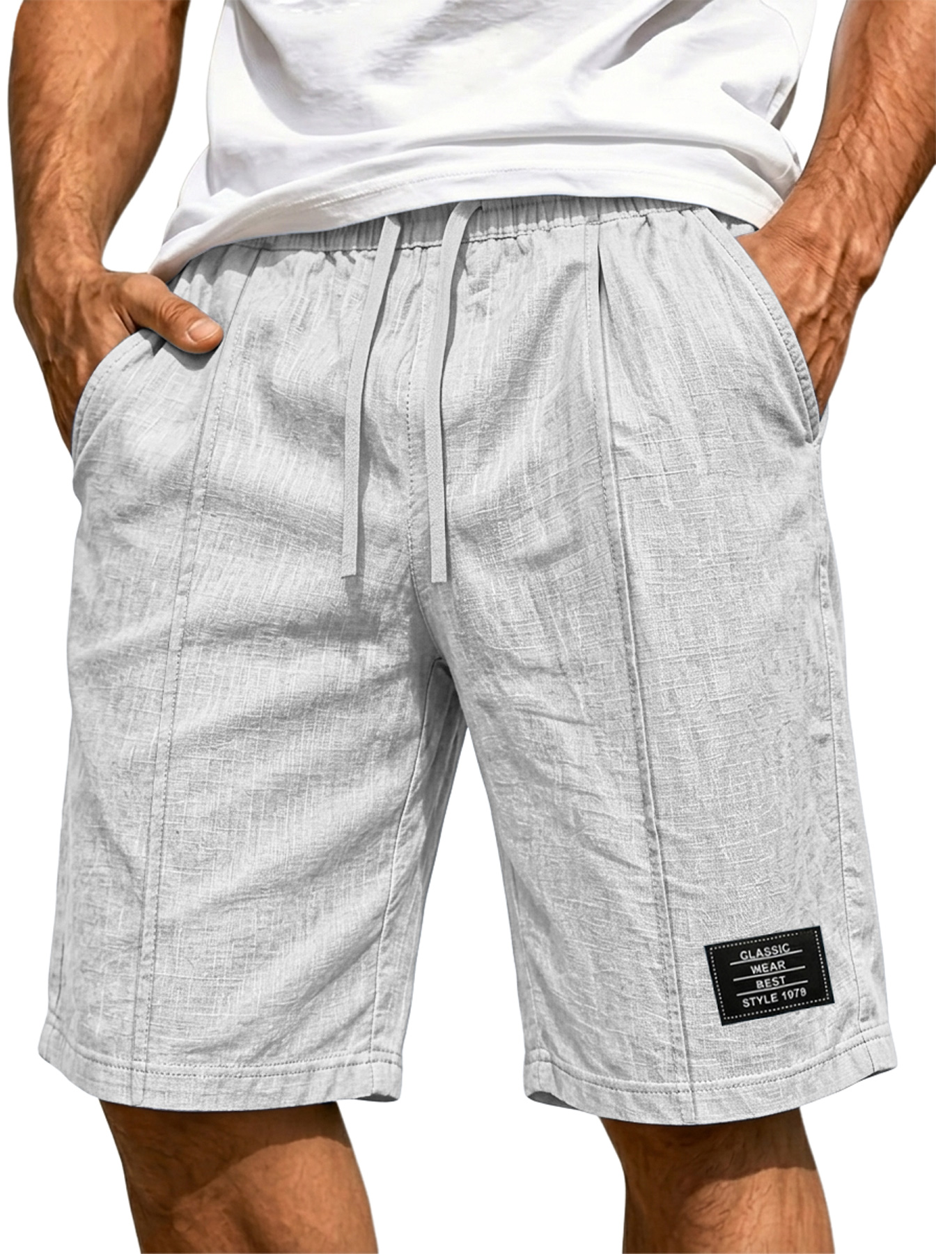 Men's Basic Cotton And Linen Comfortable Casual Shorts