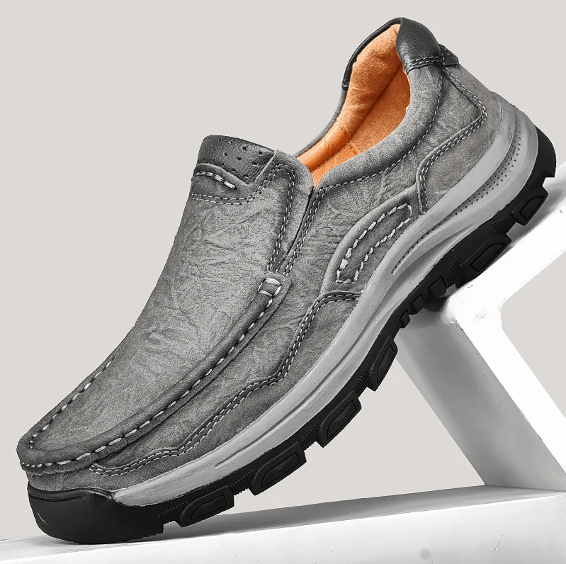 Mens Non-slip Soft Sole Comfy Casual Genuine Leather Loafers