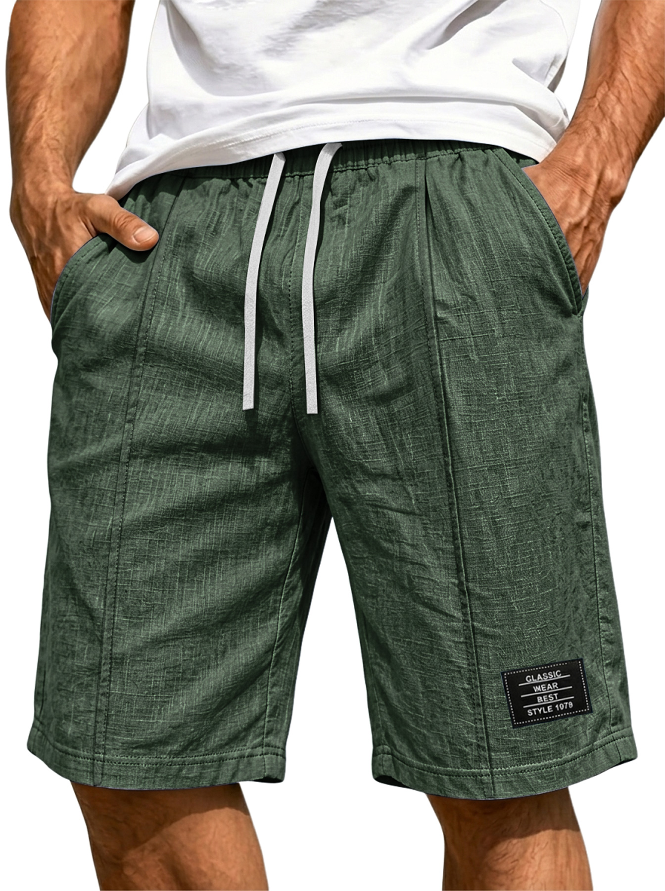Men's Basic Cotton And Linen Comfortable Casual Shorts