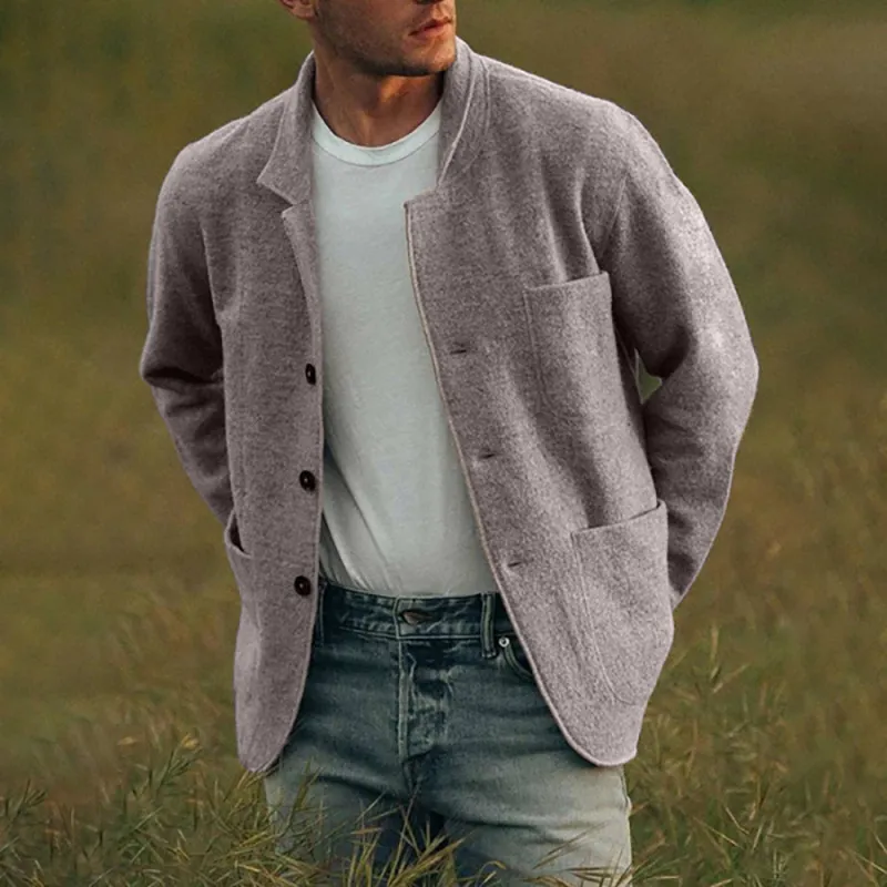 VÝPRODEJ🔥 Pánská jednobarevná módní bunda kabát ležérní bunda kabát